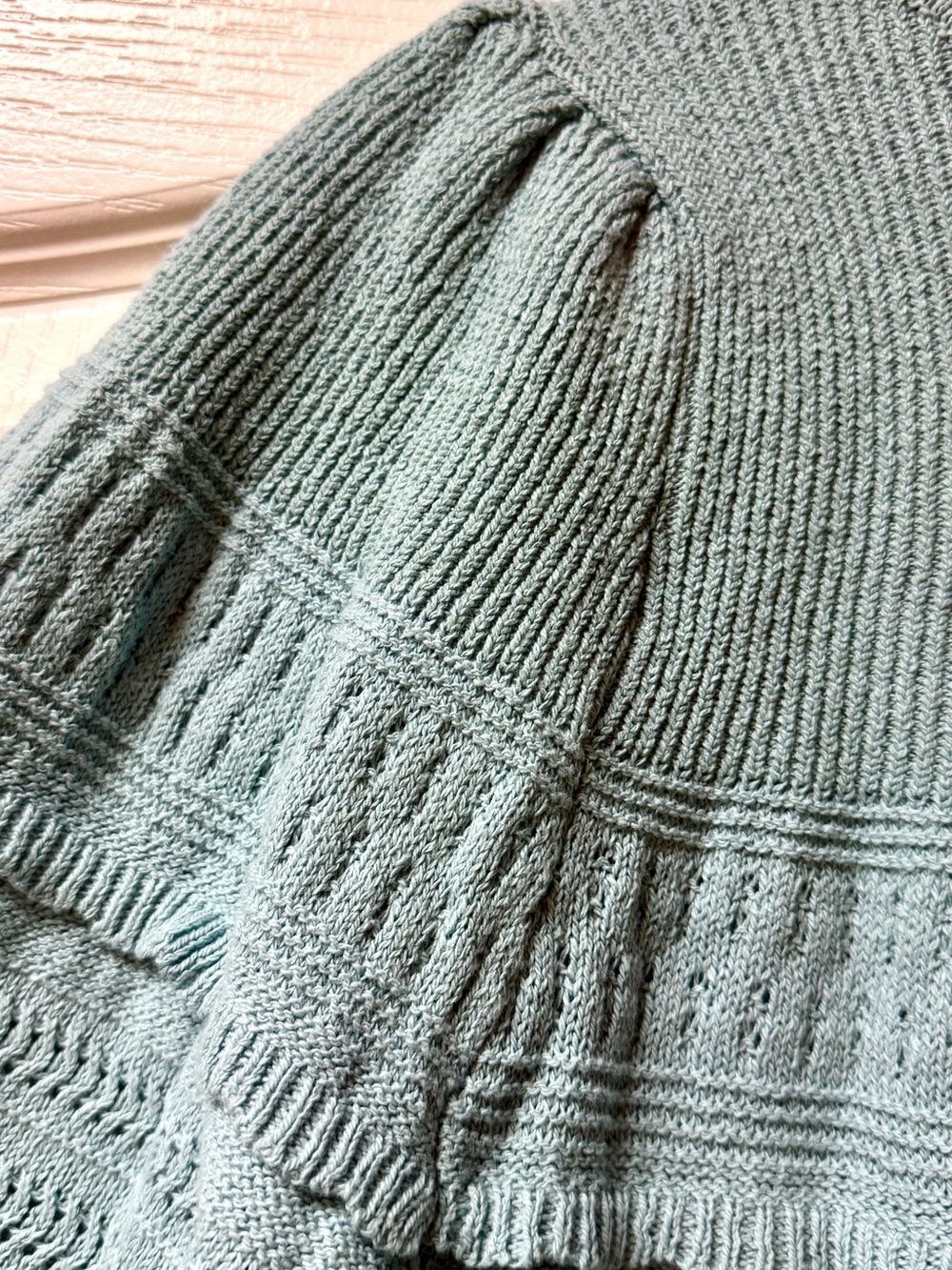 Democracy Light Blue Knit Ruffle Sweater - Picture 6 of 8